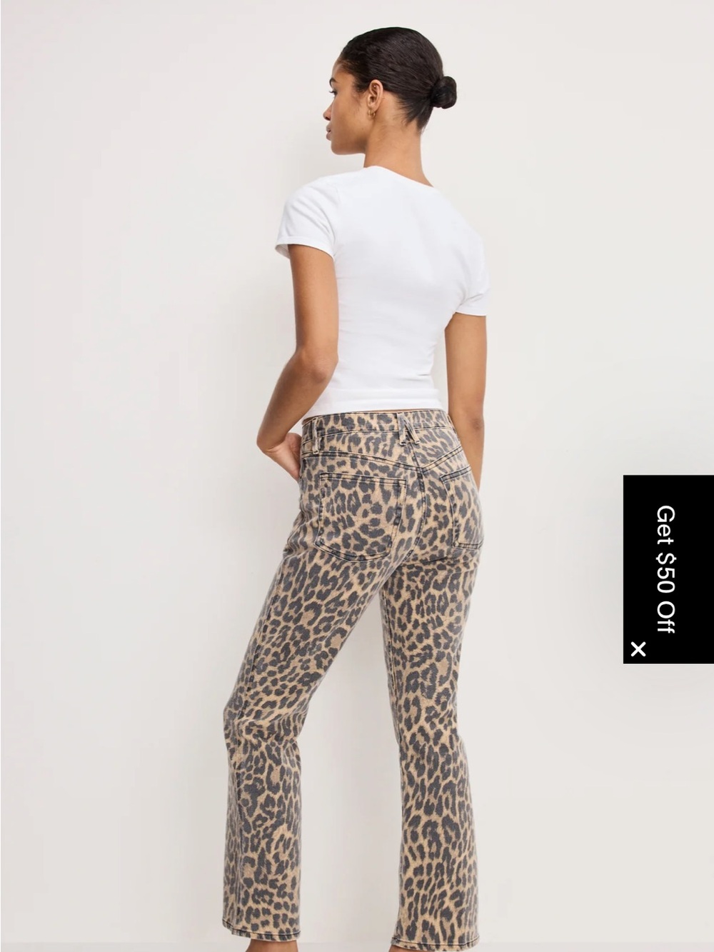 Good American Good Kick Flare Leopard Jeans - Picture 5 of 7